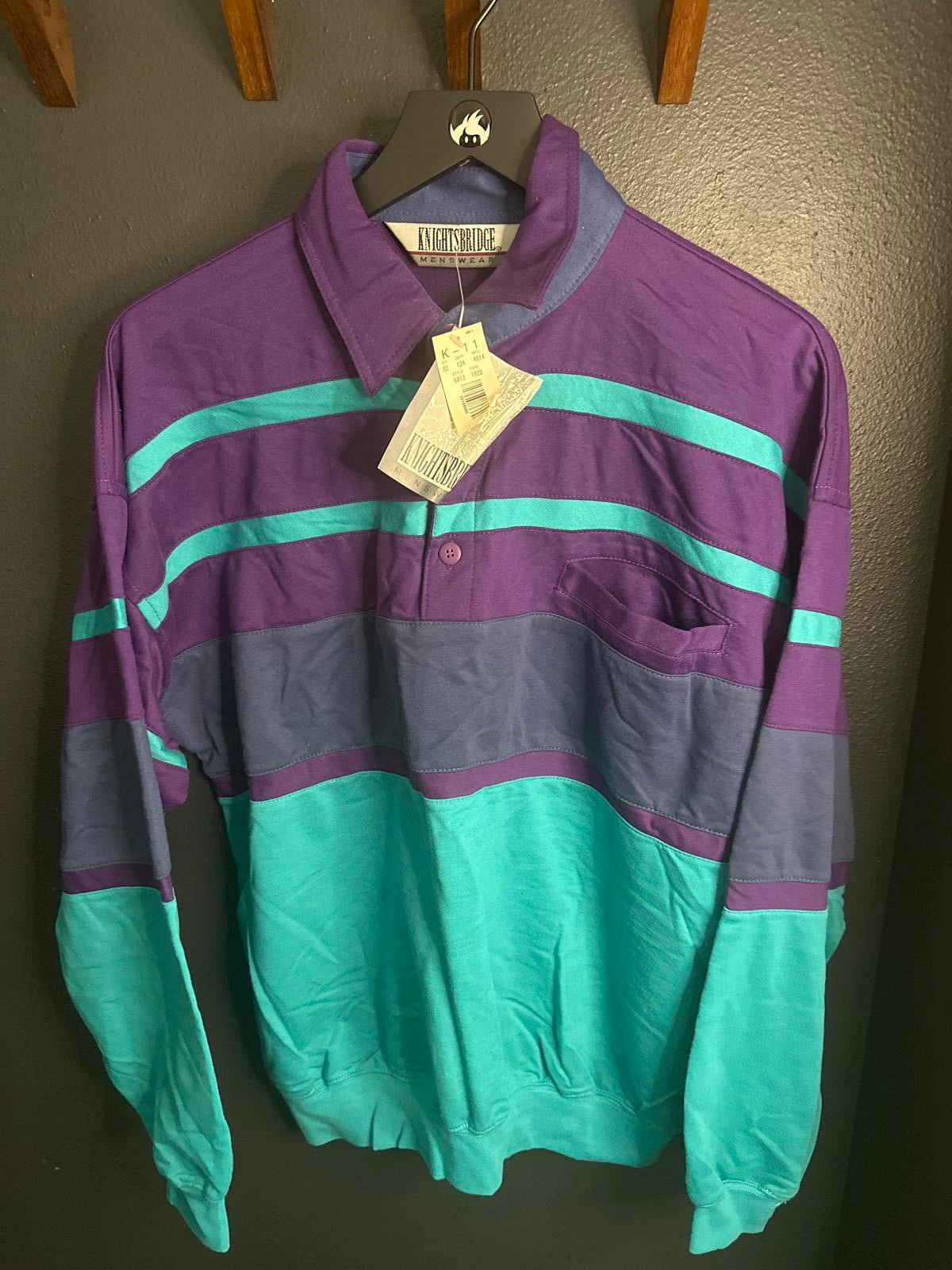 Vintage Knightsbridge Menswear Long Sleeve Polo Shirt - New with Tags