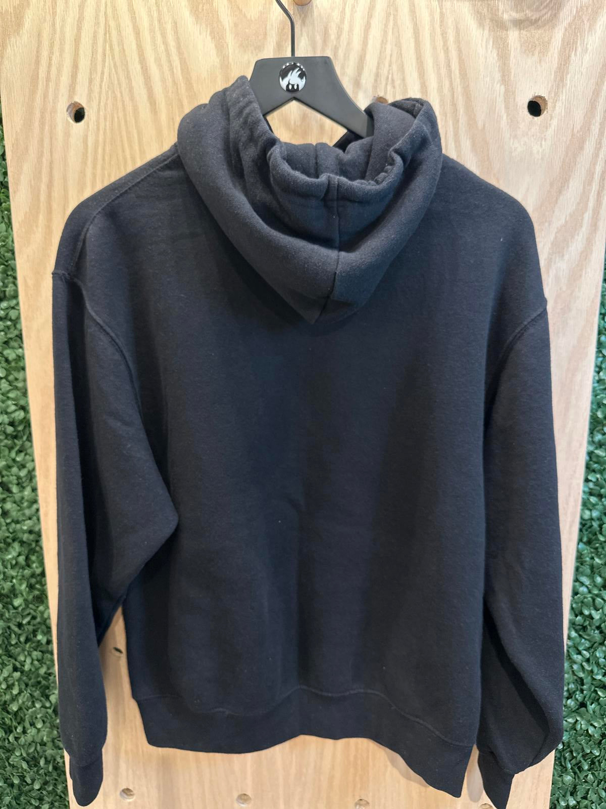 Men's Black Graphic Hoodie with Drawstring Hood