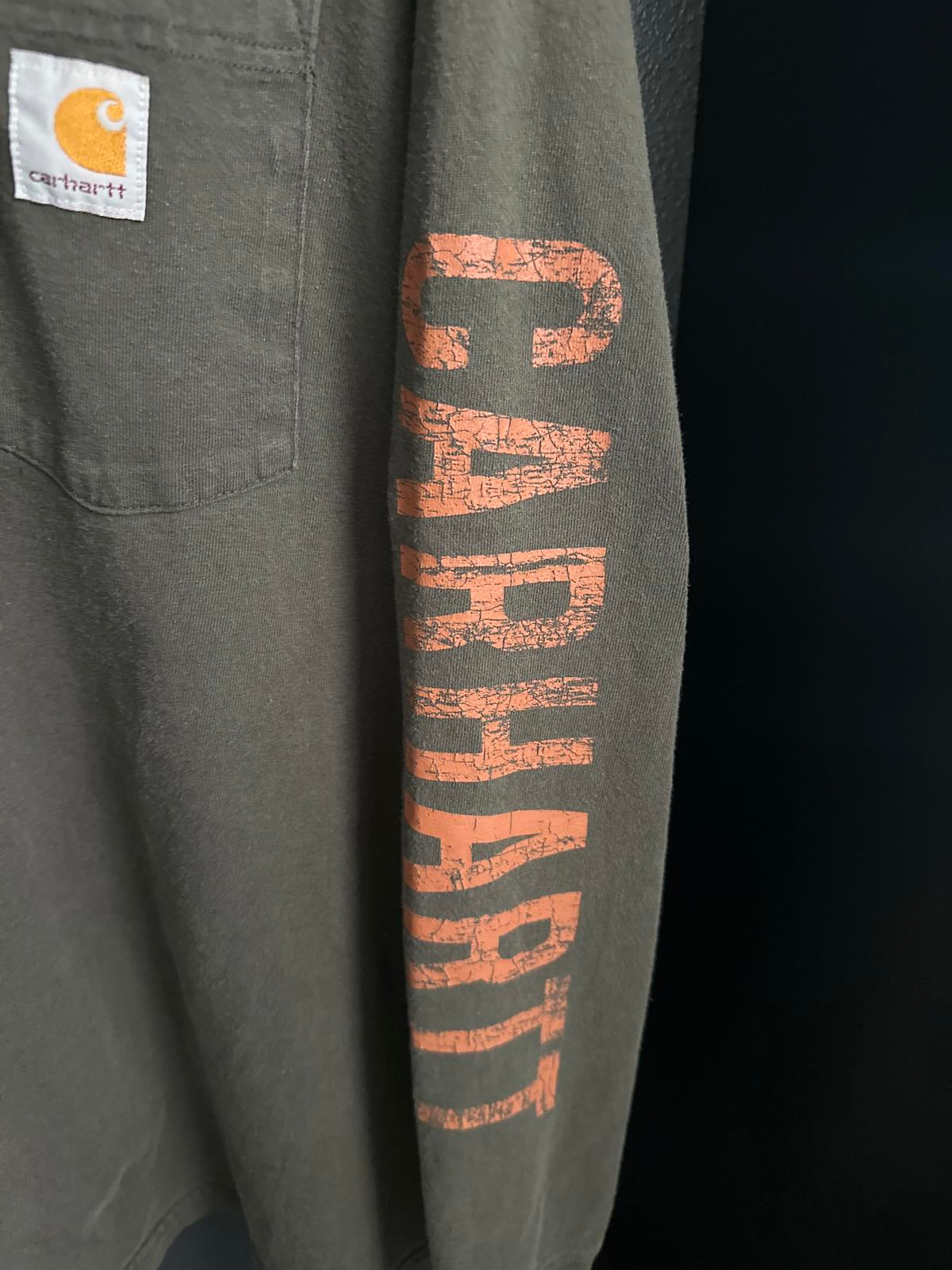 Carhartt Long Sleeve Pocket Tee - Olive Green - XL