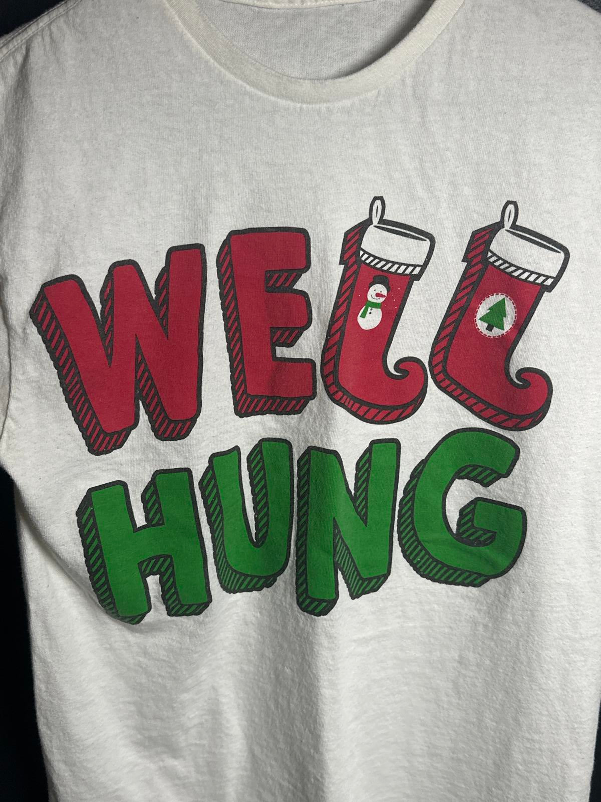 White Graphic 'Well Hung' Christmas T-Shirt