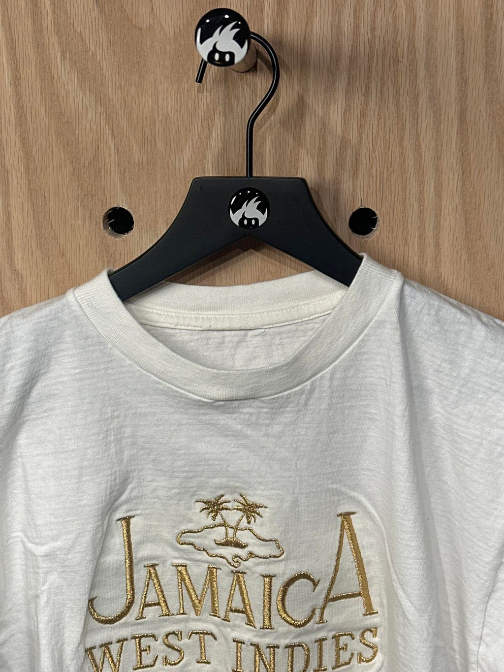 White Jamaica West Indies Embroidered T-Shirt