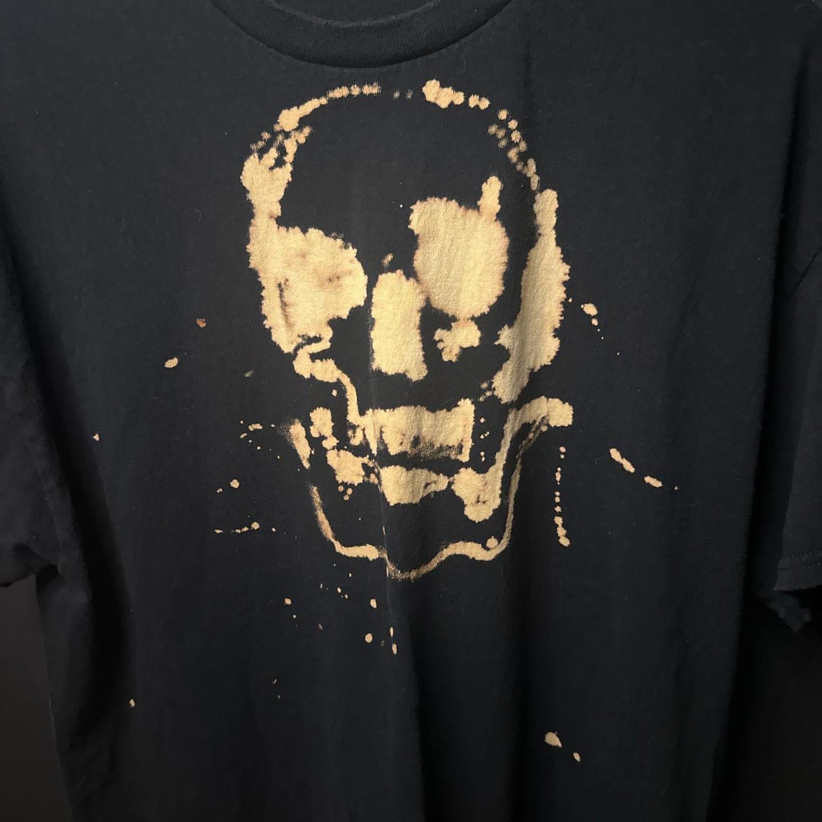 Vintage Skull Bleach Distressed T-Shirt