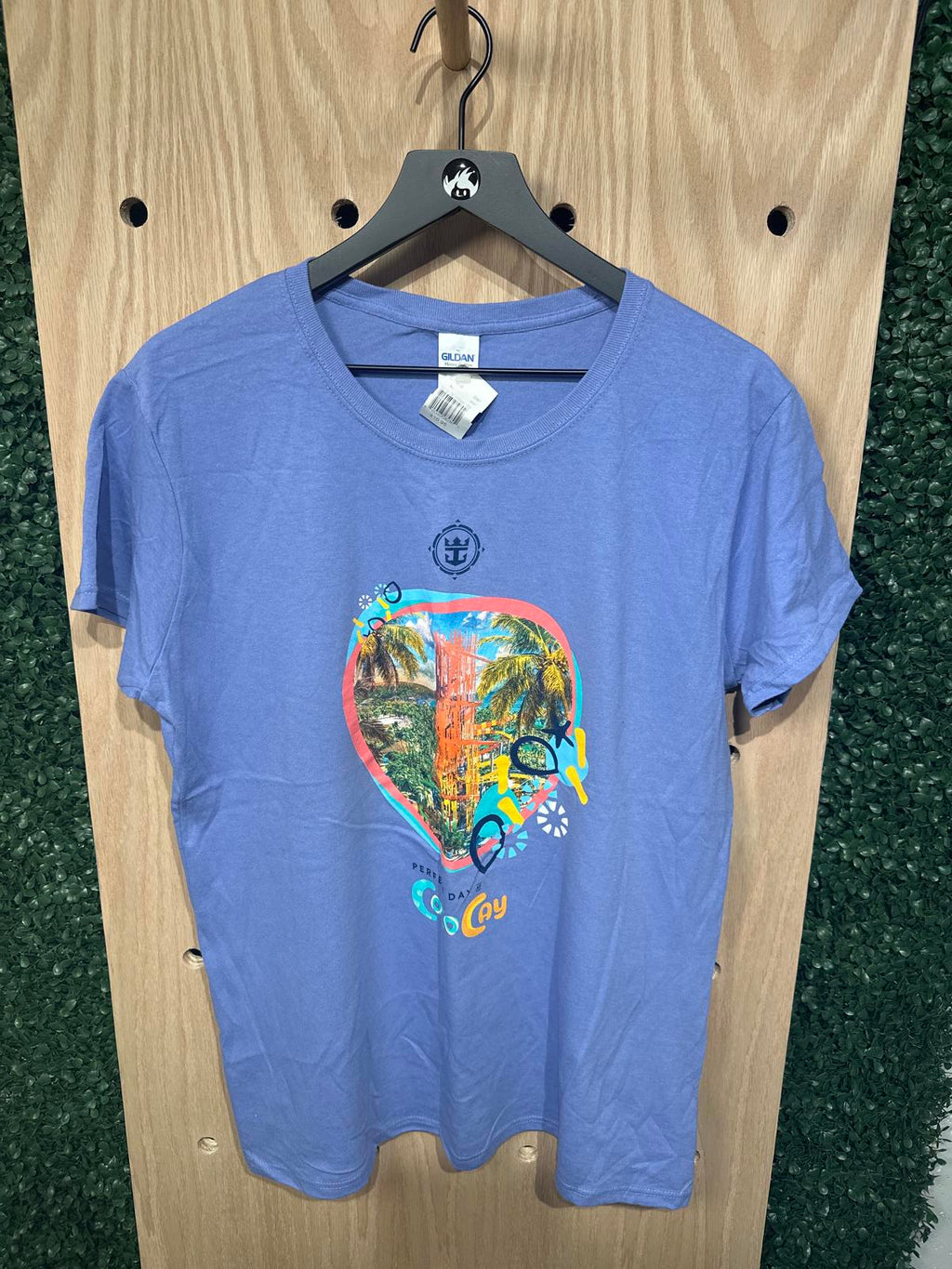 Gildan Heavy Cotton Blue Graphic CocoCa T-Shirt Woman's