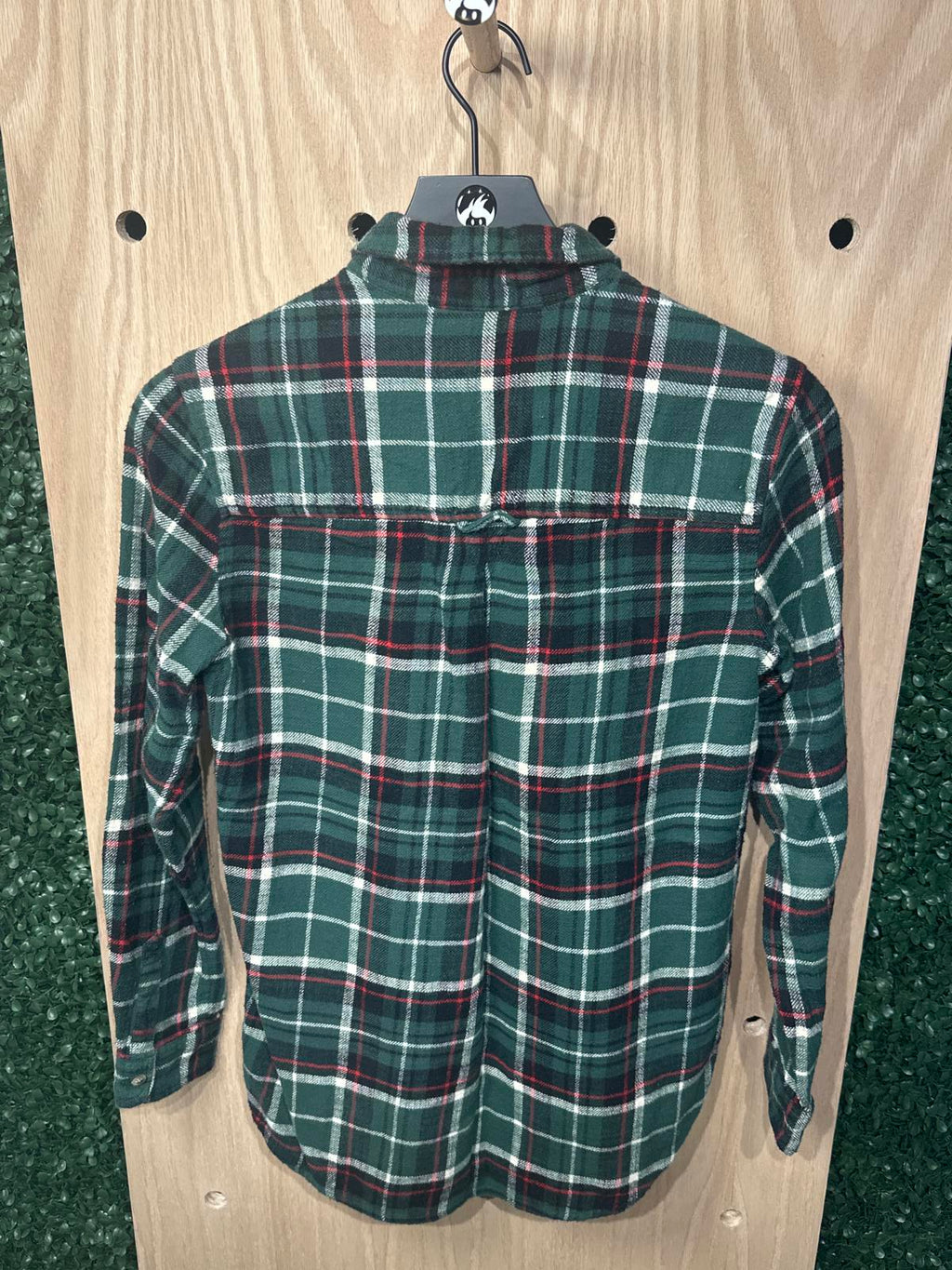 American Eagle Woman's Green Plaid Casual Shirt