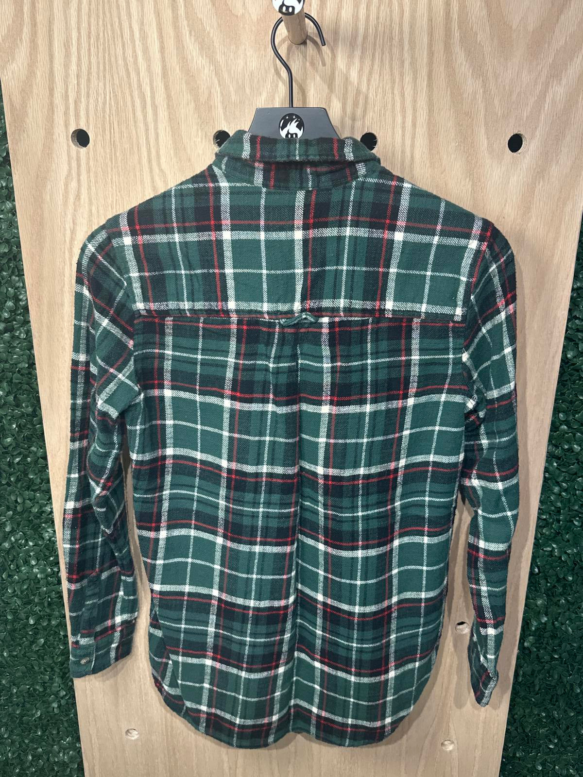 American Eagle Woman's Green Plaid Casual Shirt