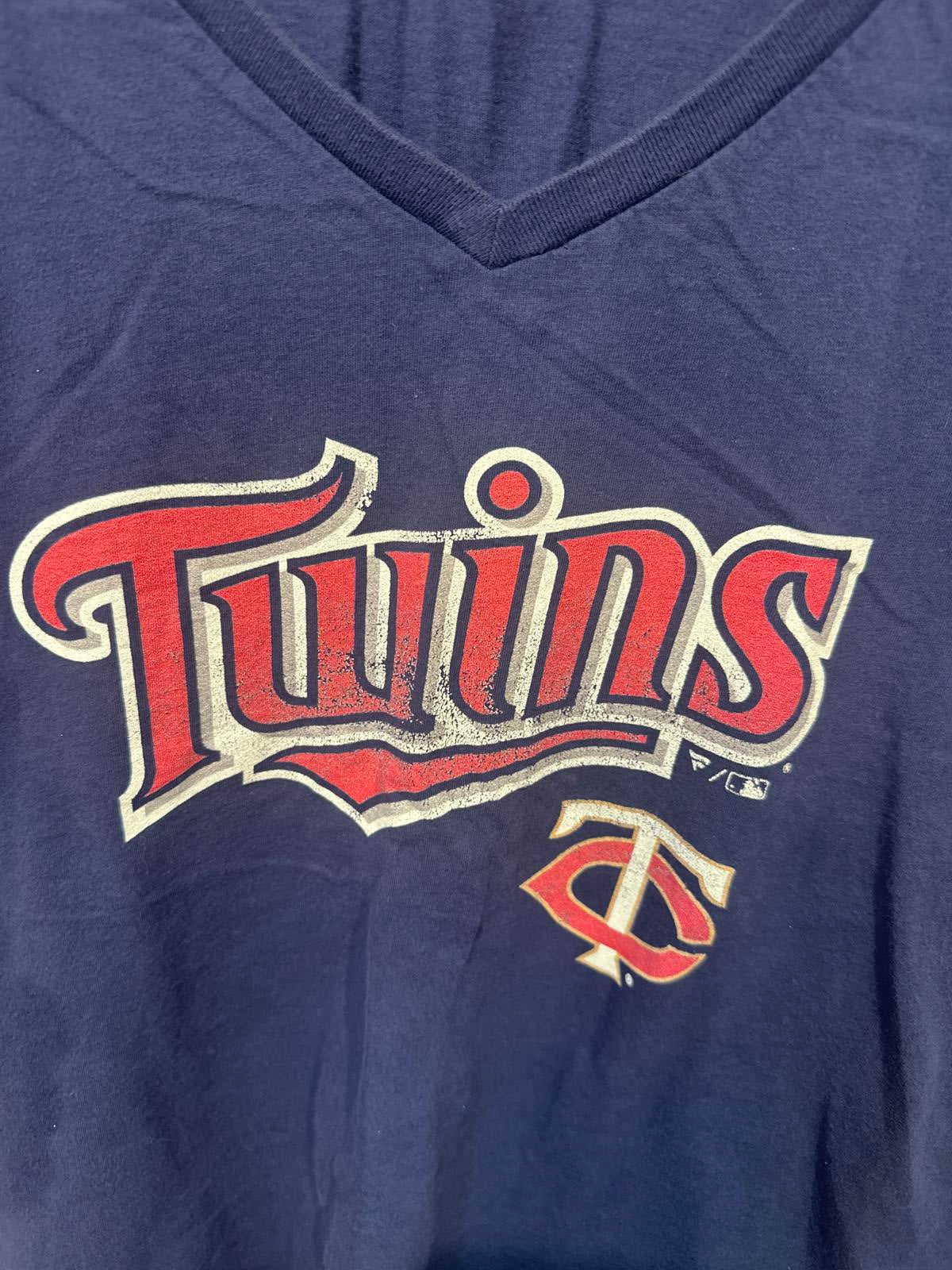 Minnesota Twins Navy V-Neck T-Shirt