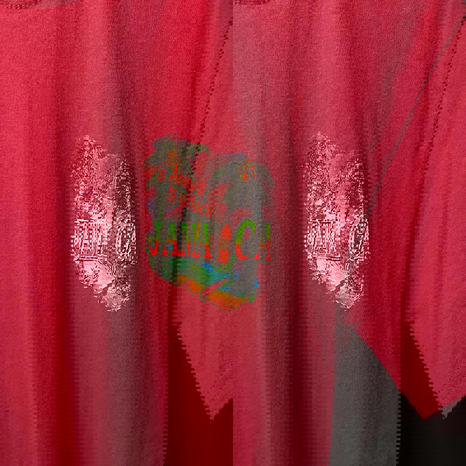 Vintage Gildan Red Jamaica T-Shirt - Always Time for Fun