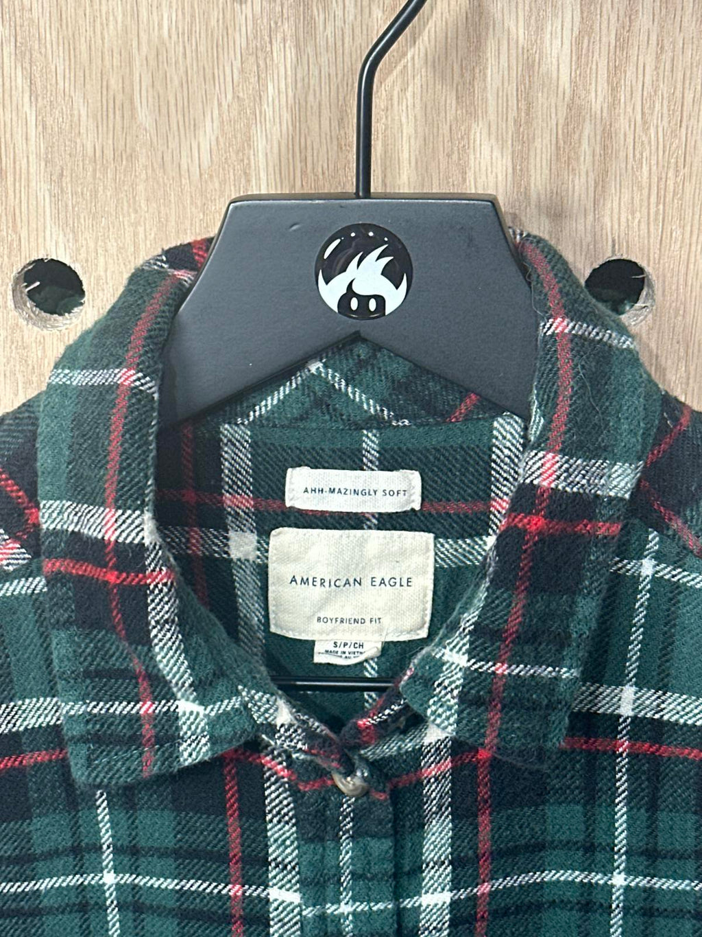 American Eagle Woman's Green Plaid Casual Shirt