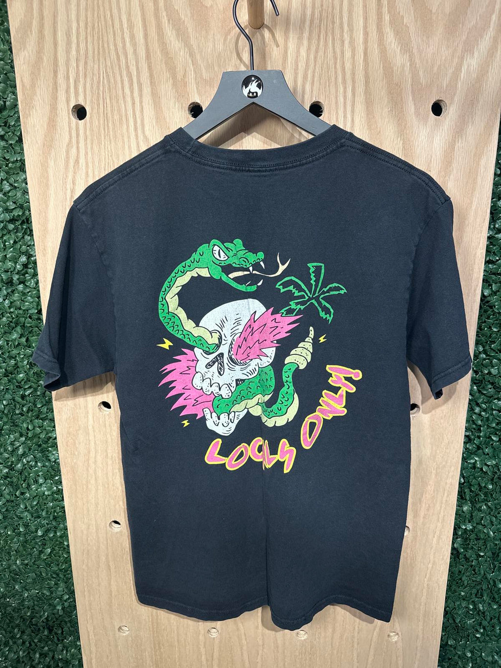 a.lab Black T-Shirt with Dragon and Skull Graphic