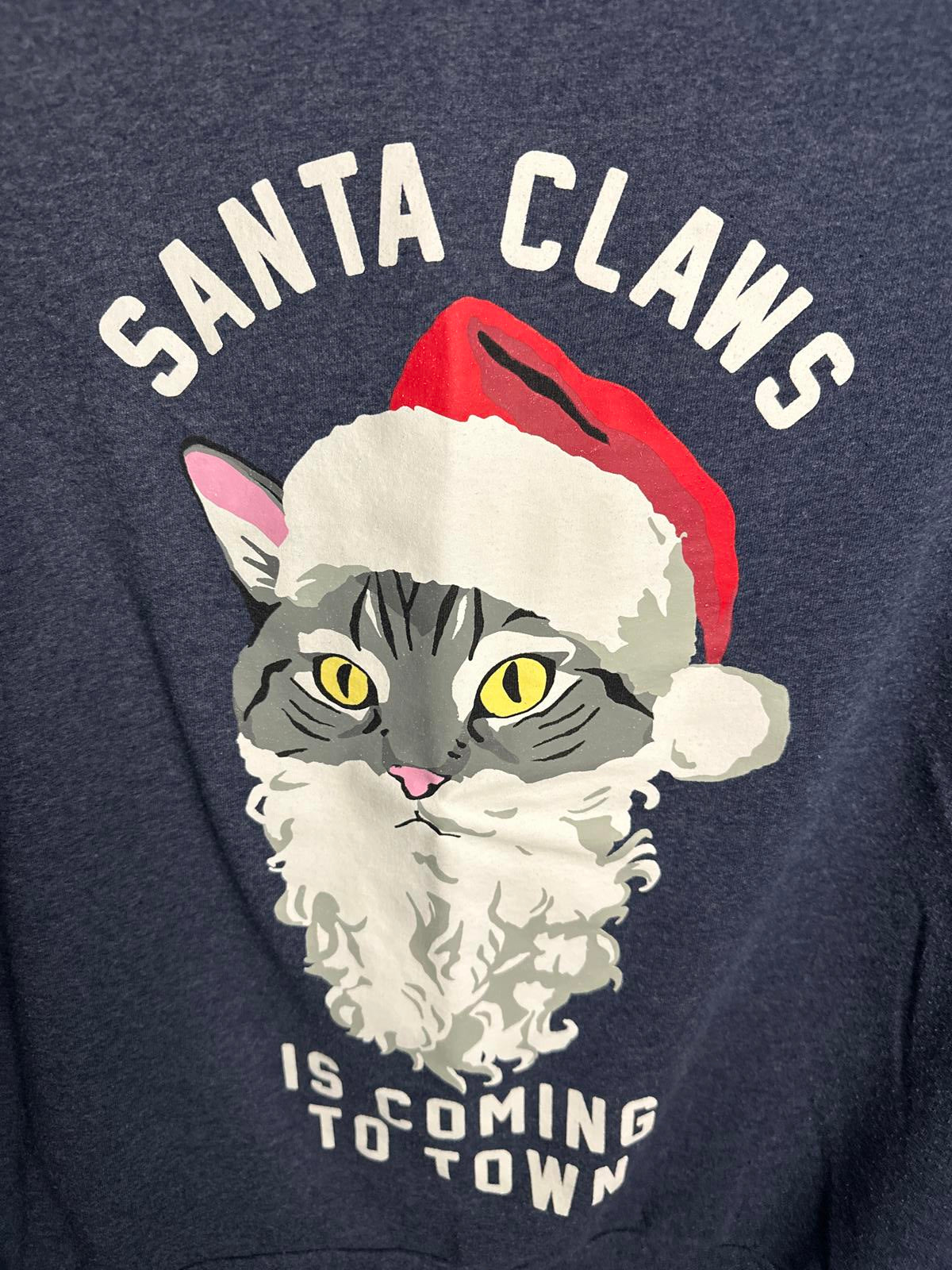 Mighty Fine Santa Claws Cat T-Shirt - XL
