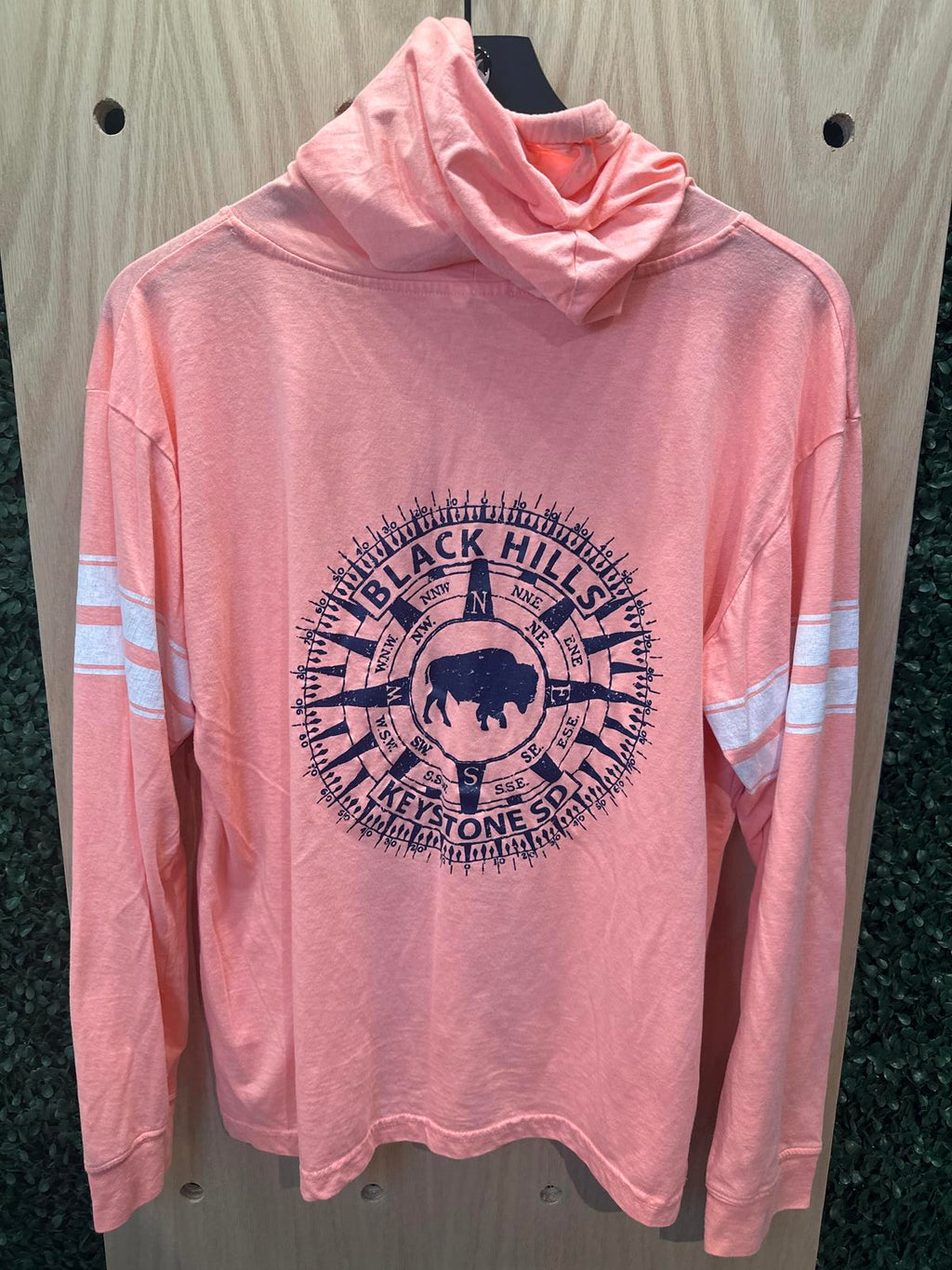 EXILE Pink Hooded Long Sleeve T-Shirt with Front Pocket