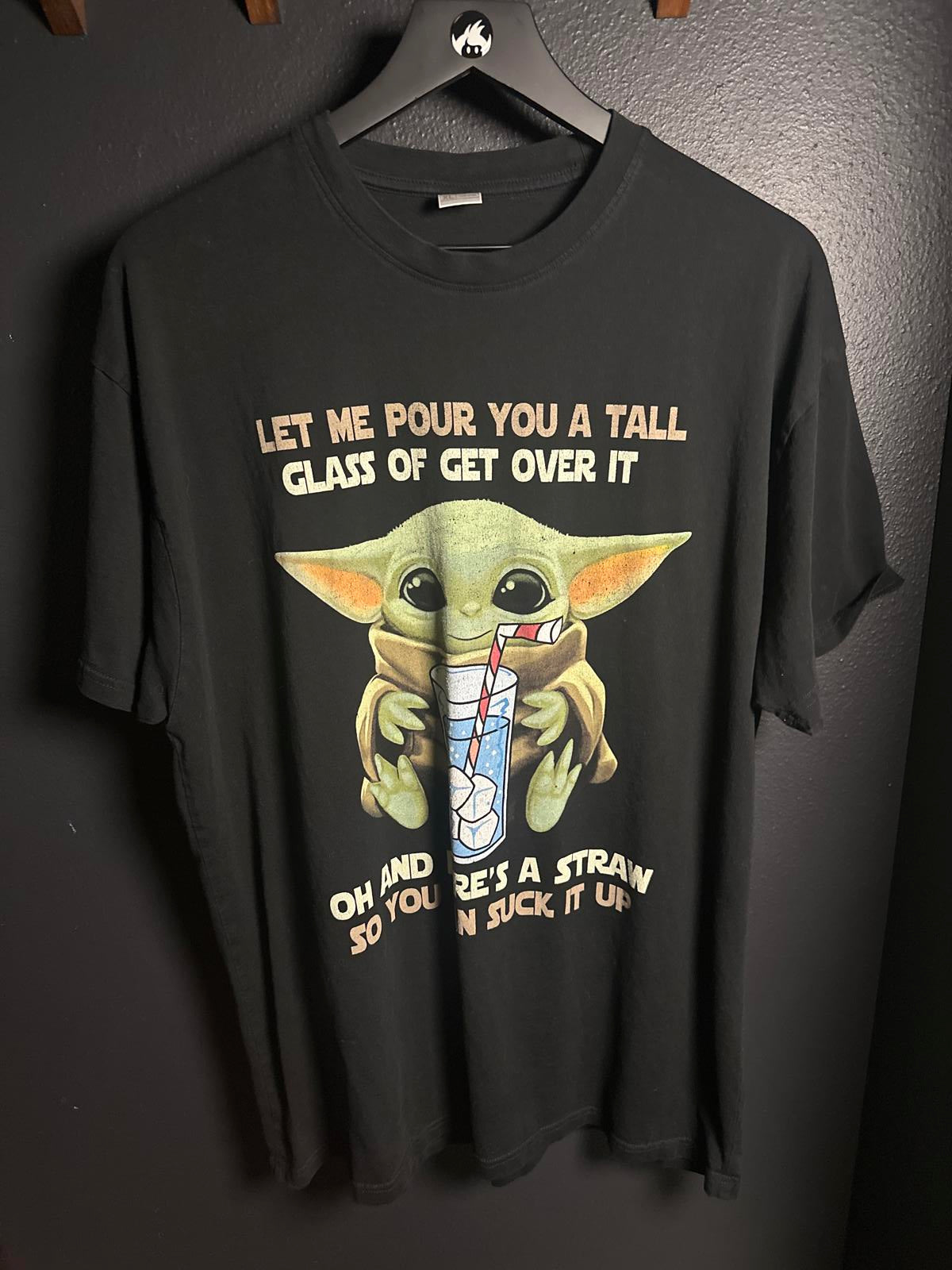 Baby Yoda Drinking Glass Graphic T-Shirt