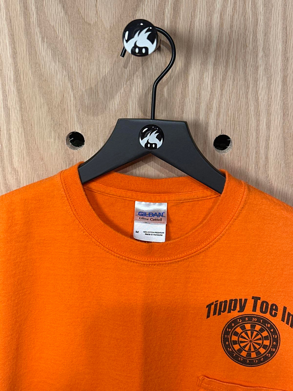 Gildan Orange Tippy Toe Inn Graphic T-Shirt with Pocket