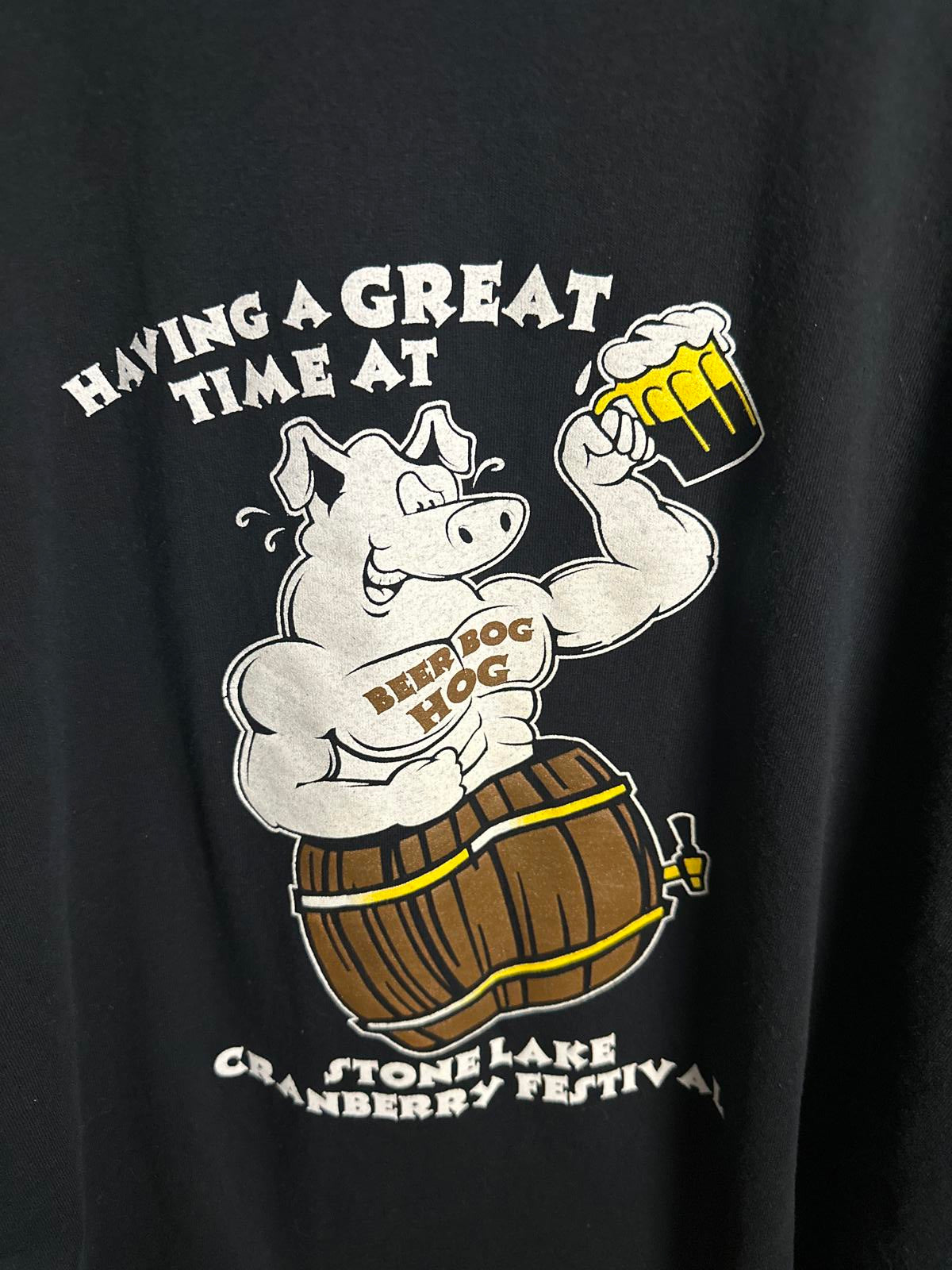Gildan Black T-Shirt - Stone Lake Cranberry Festival Beer Bog