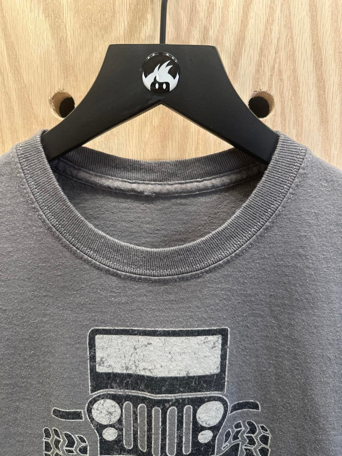 Gray Graphic T-Shirt with Jeep Front Design