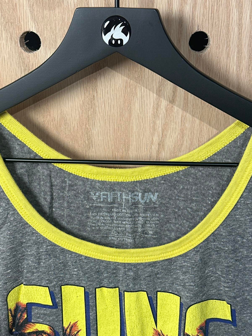 Men's Grey and Yellow 'Suns Out Guns Out' Tank Top