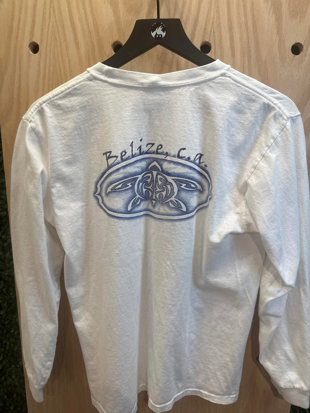 White Long Sleeve T-Shirt with Belize Graphic