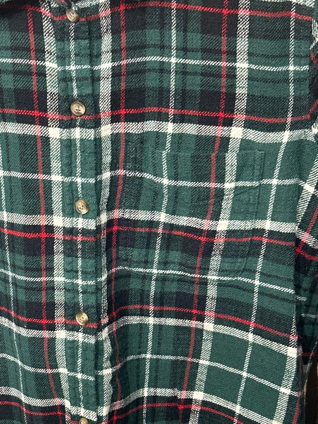 American Eagle Woman's Green Plaid Casual Shirt