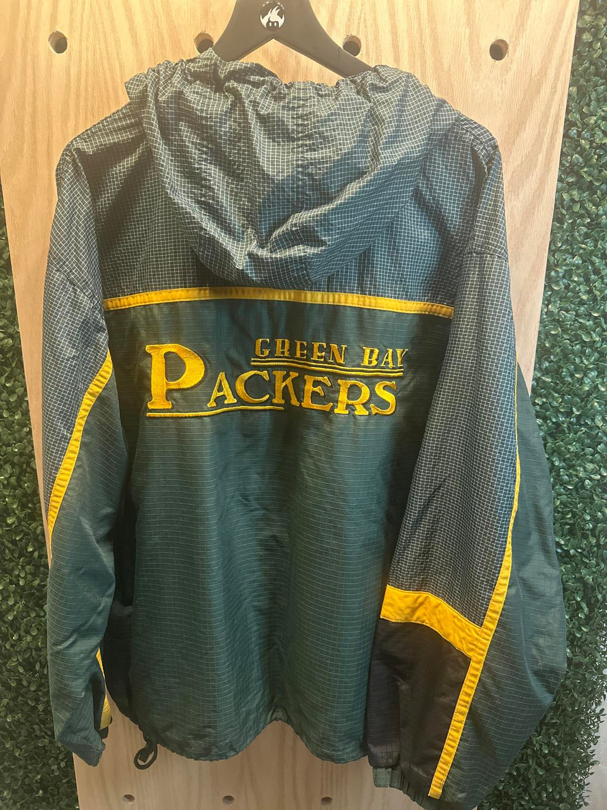 Vintage Green Bay Packers Logo 7 Jacket Mens Full Zip Windbreaker 90's