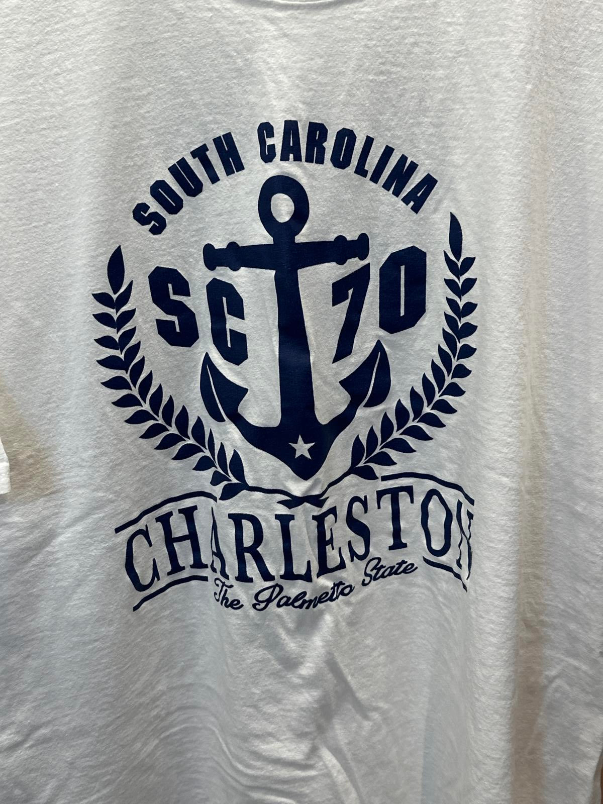 White South Carolina Charleston Anchor Graphic T-Shirt