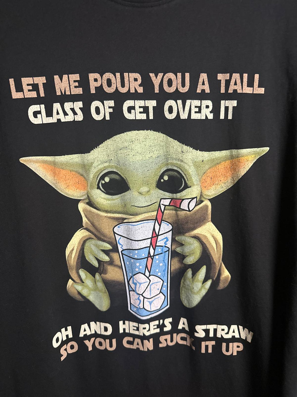 Baby Yoda Drinking Glass Graphic T-Shirt