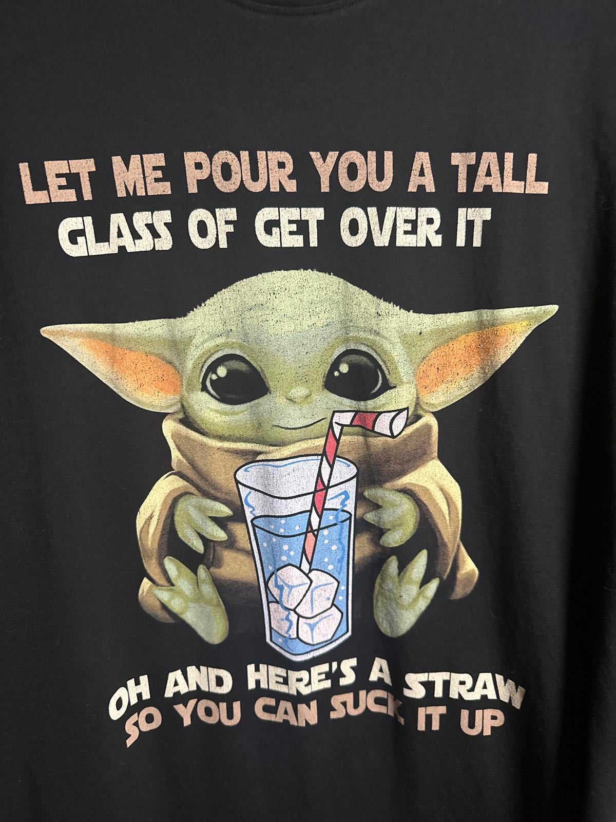 Baby Yoda Drinking Glass Graphic T-Shirt