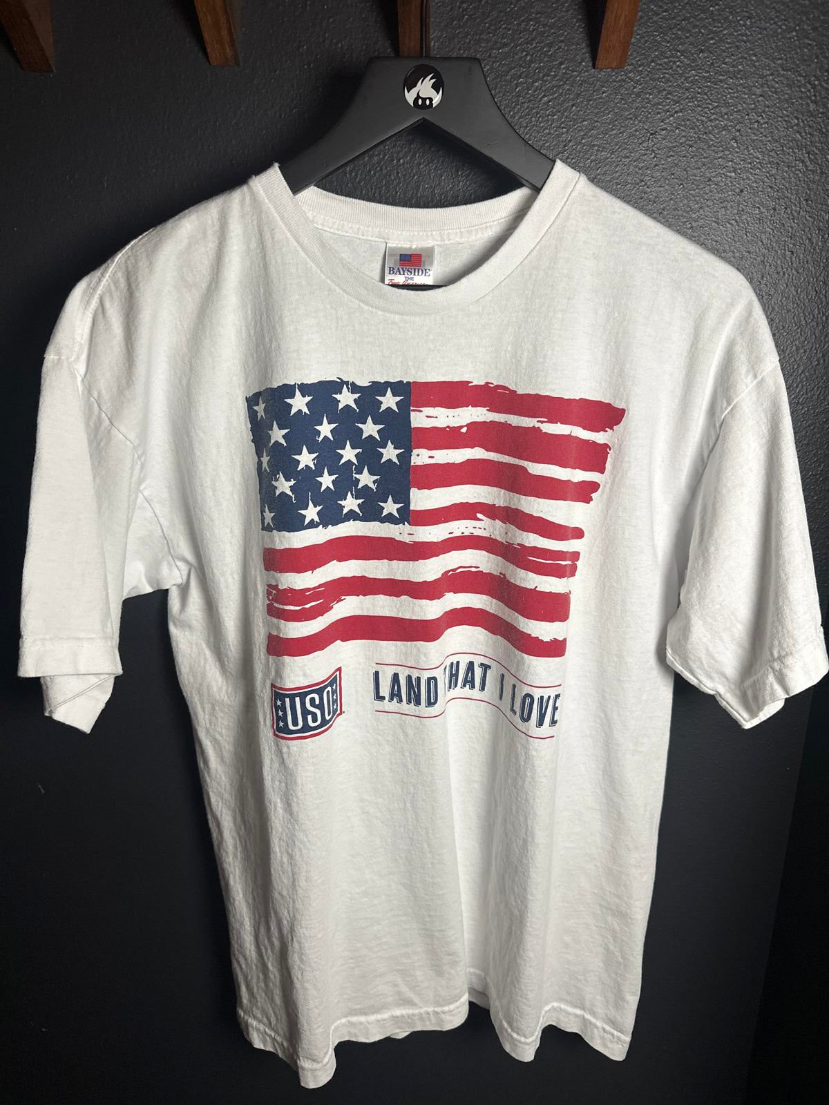 Bayside USA Flag Graphic T-Shirt Large