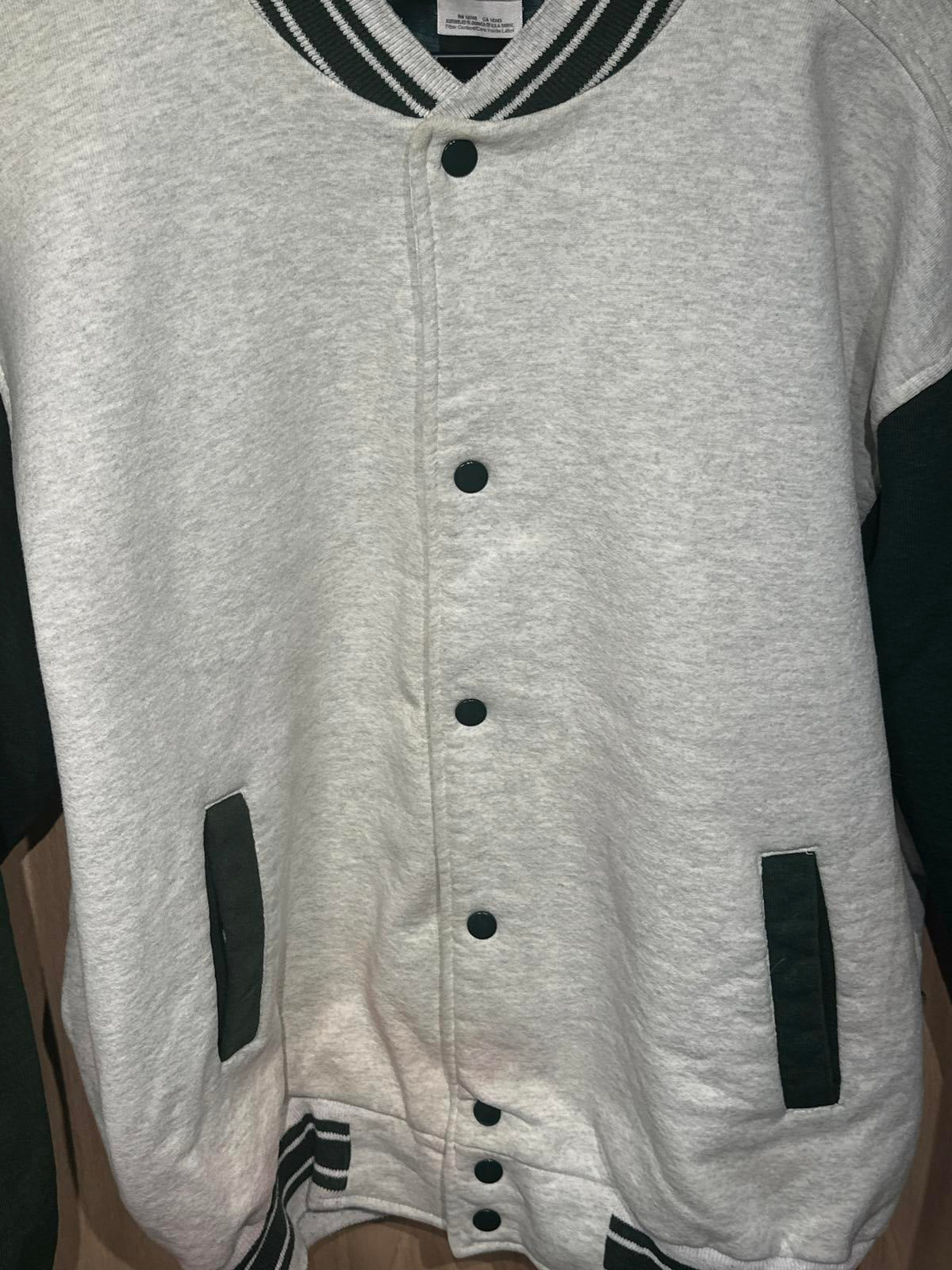 Vintage Fruit Of The Loom Varsity Style Button-Up Sweatshirt Jacket